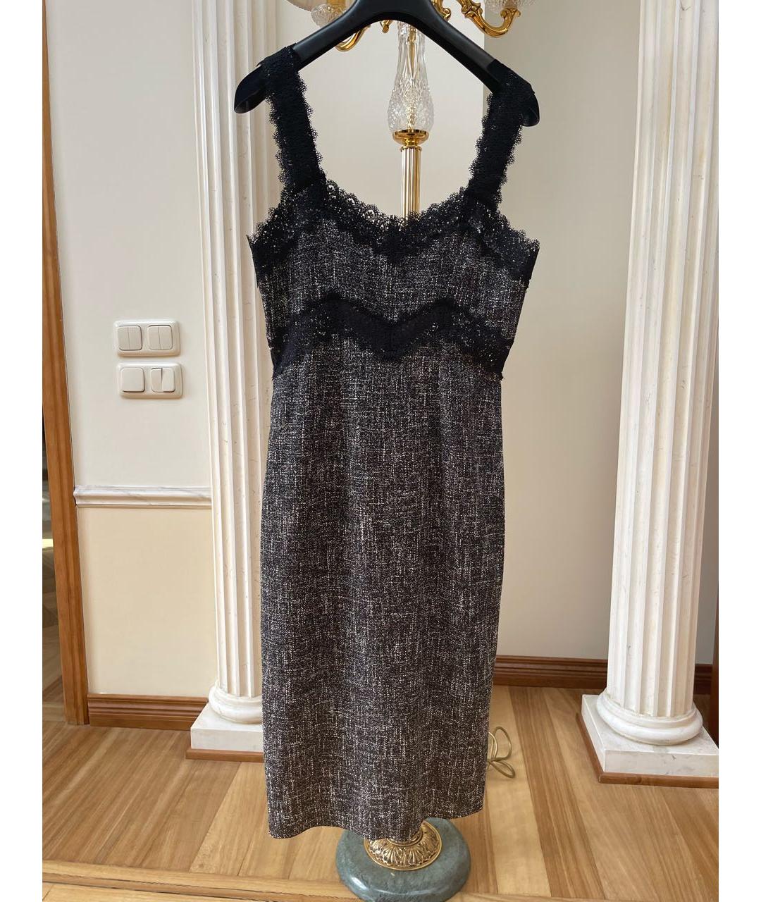 BLUMARINE Серое твидовое коктейльное платье, фото 2
