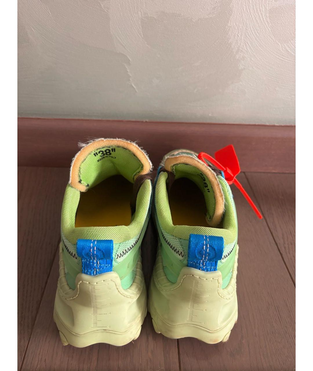 OFF-WHITE Зеленые текстильные кроссовки, фото 4