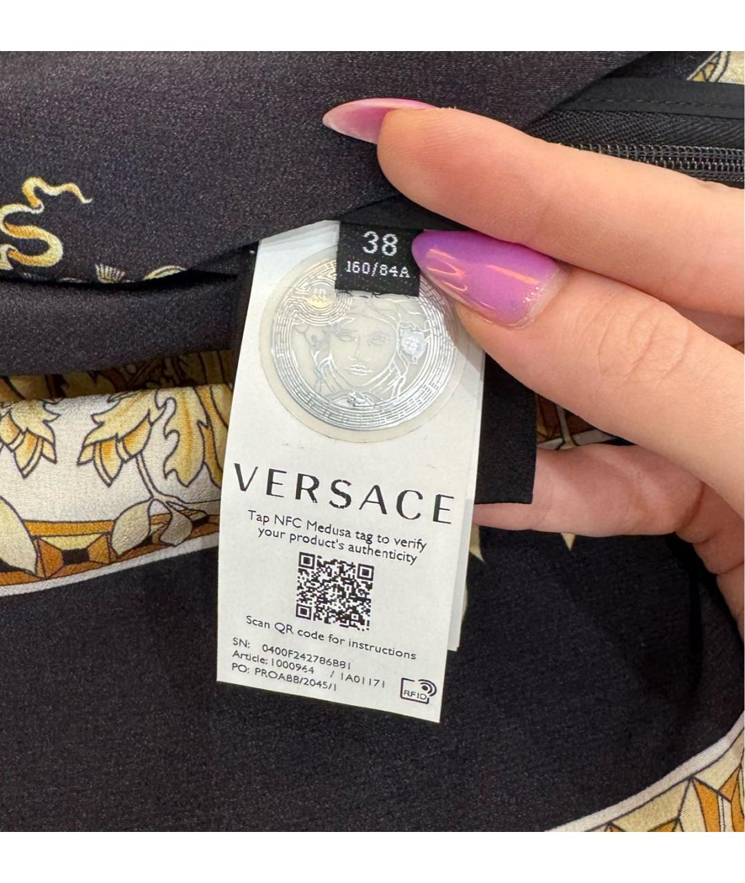 VERSACE Золотая шелковая майка, фото 6