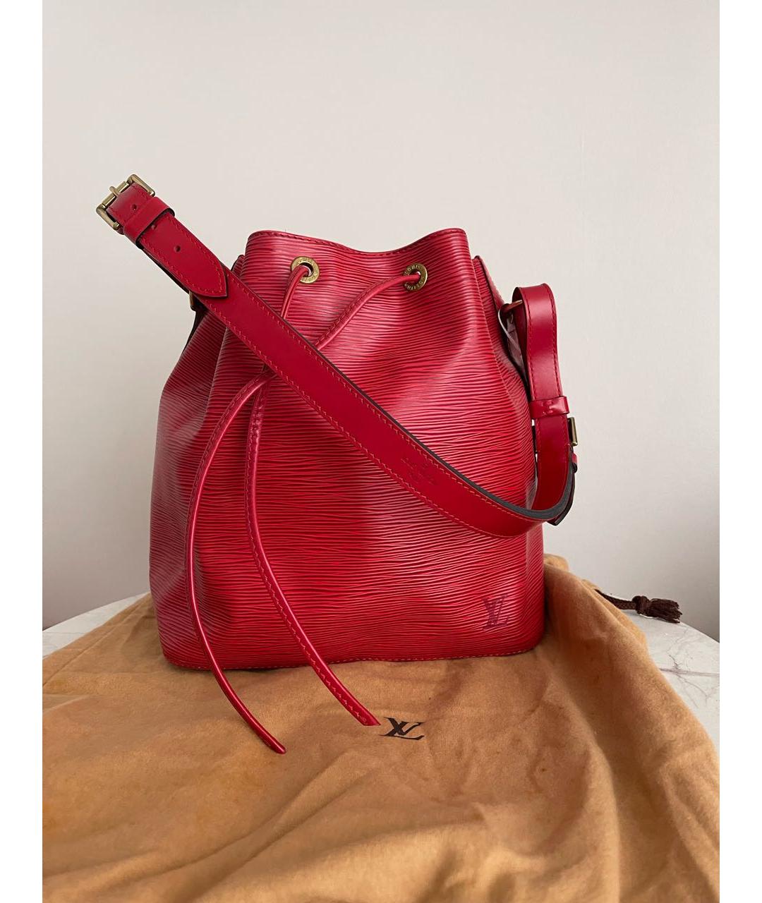 LOUIS VUITTON Красная кожаная сумка через плечо, фото 9