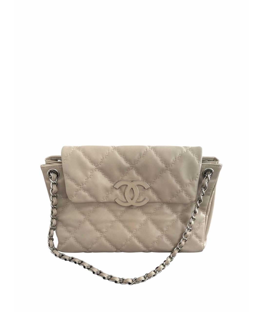 CHANEL Бежевая кожаная сумка тоут, фото 1