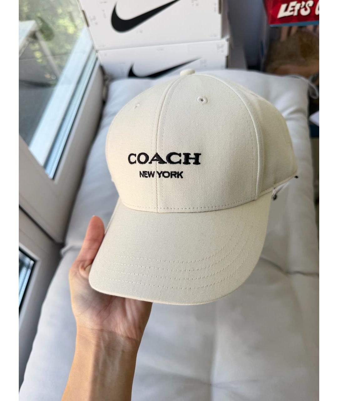 COACH Бежевая хлопковая кепка, фото 2