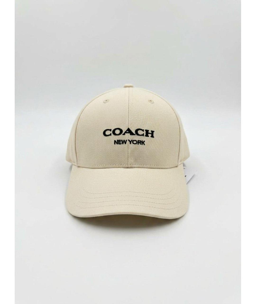COACH Бежевая хлопковая кепка, фото 5
