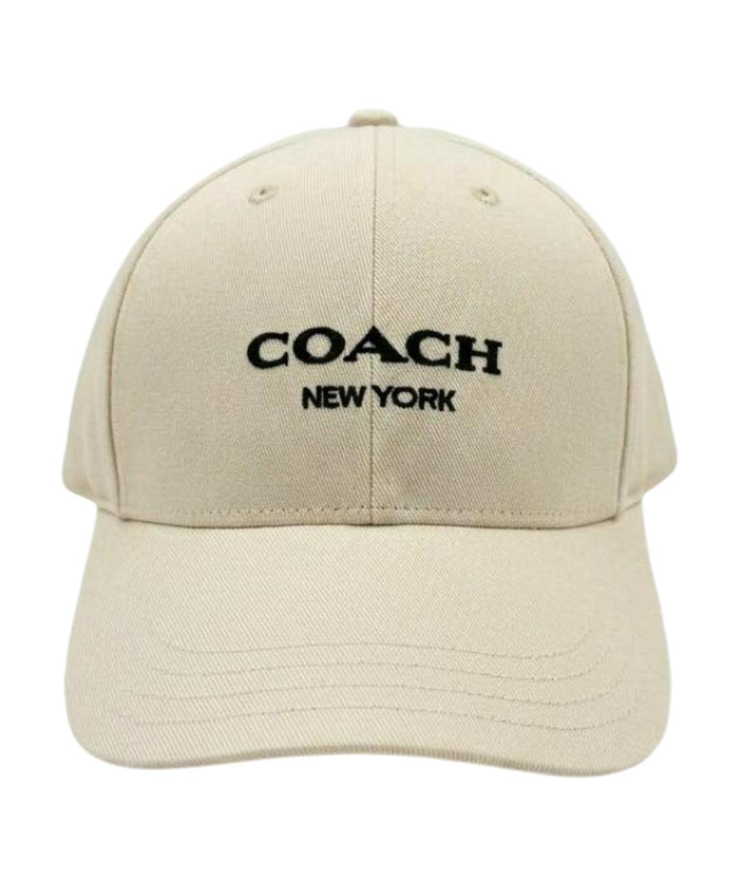 COACH Бежевая хлопковая кепка, фото 1