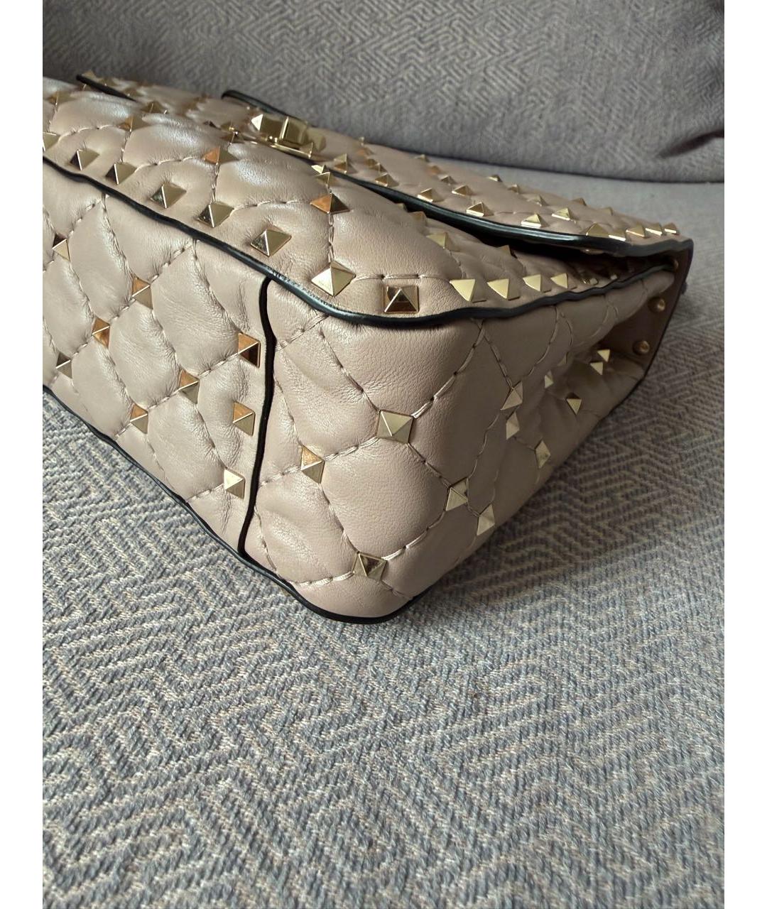 VALENTINO Бежевая кожаная сумка через плечо, фото 3