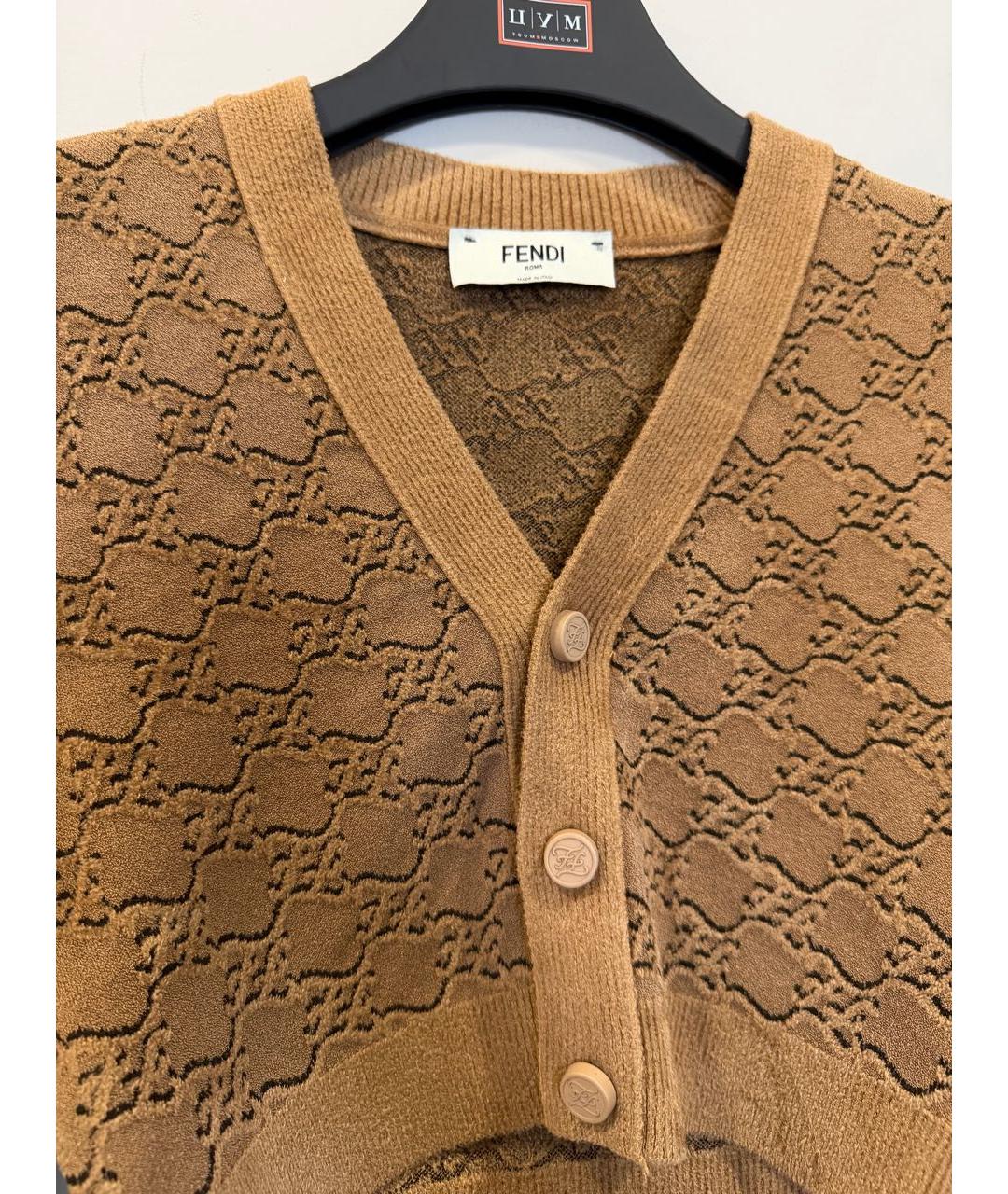 FENDI Коричневый вискозный костюм с брюками, фото 3