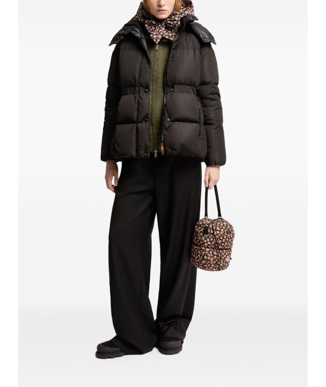 MONCLER Черный пуховик, фото 2