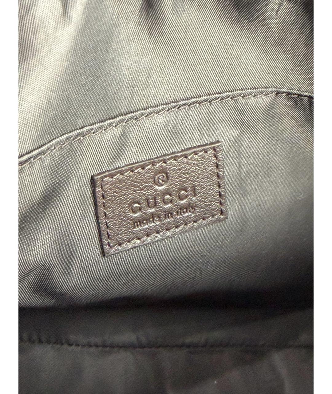 GUCCI Коричневая сумка на плечо из канвы, фото 5