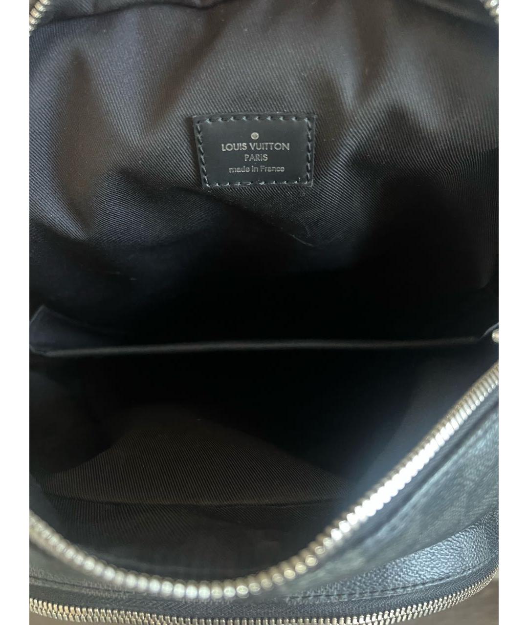 LOUIS VUITTON Черный кожаный рюкзак, фото 4