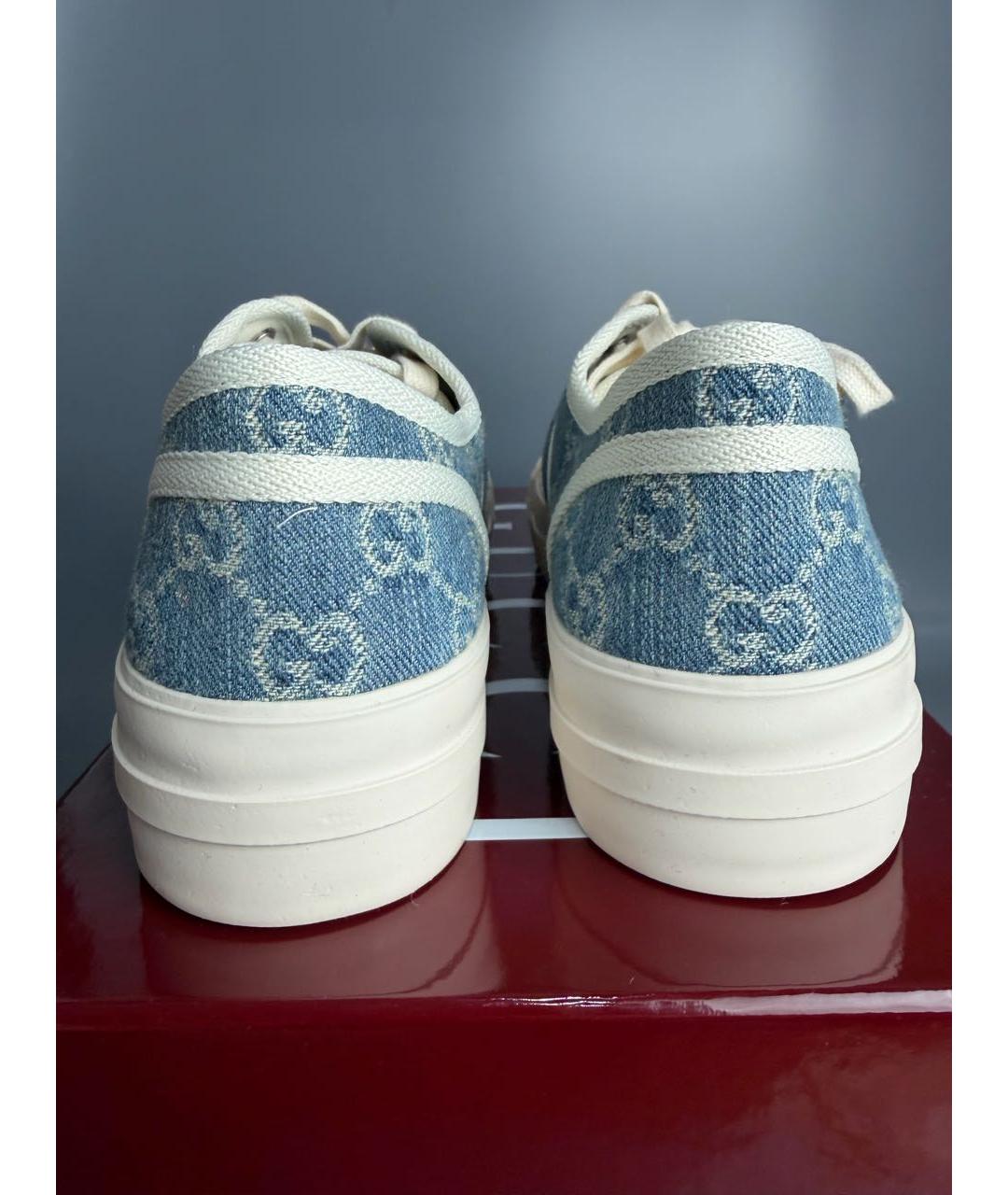 GUCCI Голубые текстильные кеды, фото 5