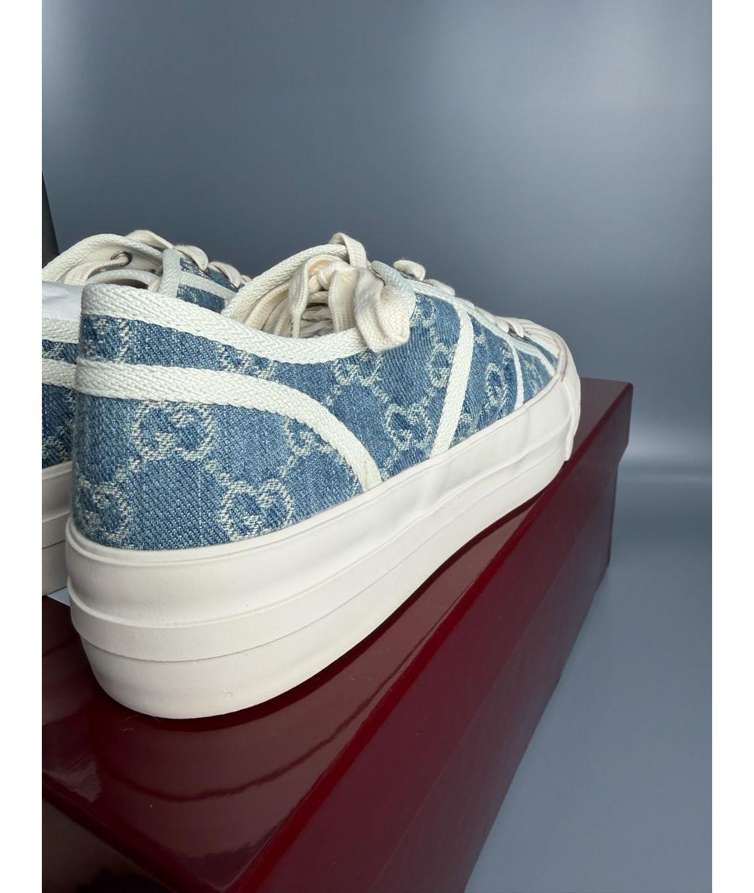 GUCCI Голубые текстильные кеды, фото 6