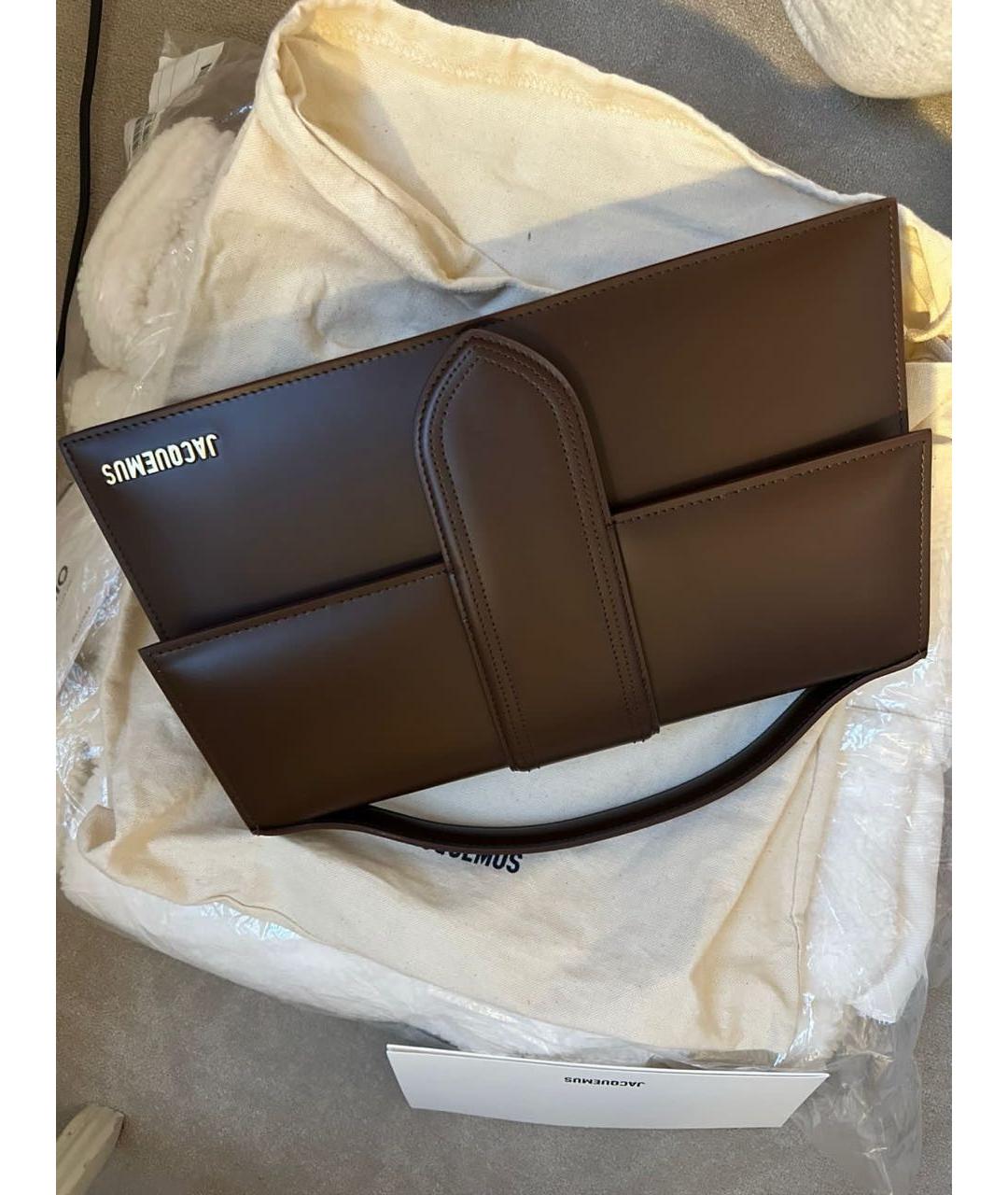 JACQUEMUS Коричневая кожаная сумка через плечо, фото 2
