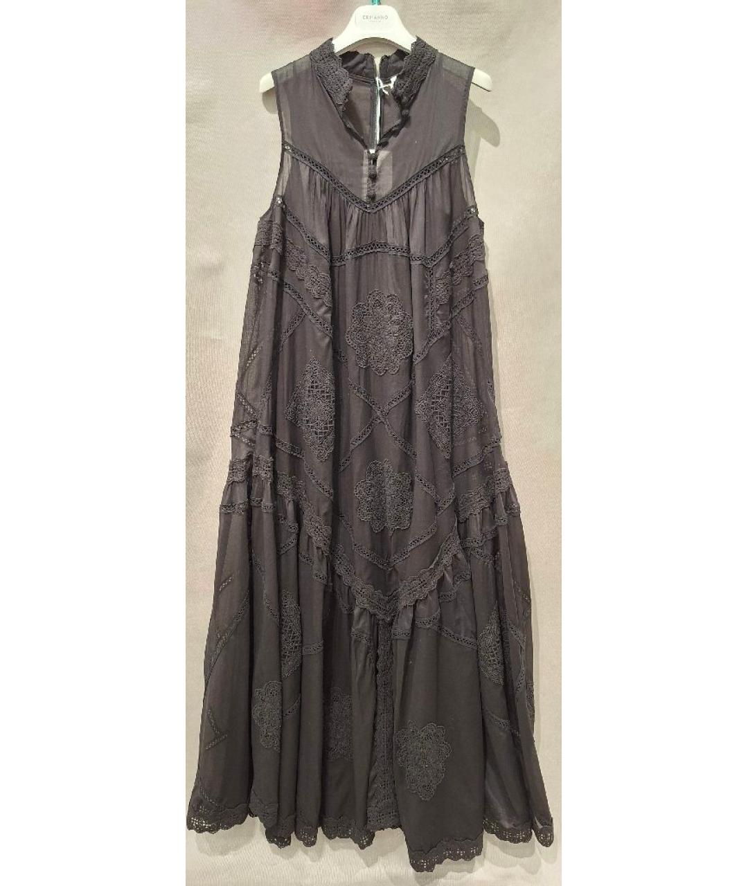 ERMANNO FIRENZE Черный хлопковый сарафан, фото 9