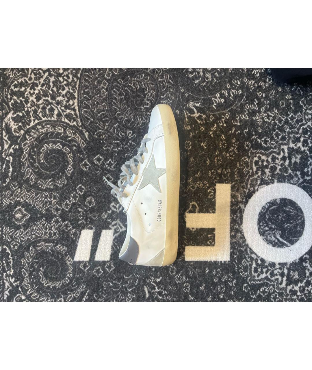 GOLDEN GOOSE Белые кожаные низкие кроссовки / кеды, фото 4