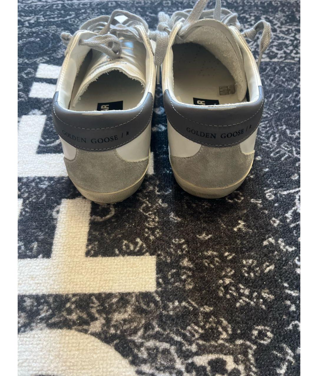 GOLDEN GOOSE Белые кожаные низкие кроссовки / кеды, фото 3