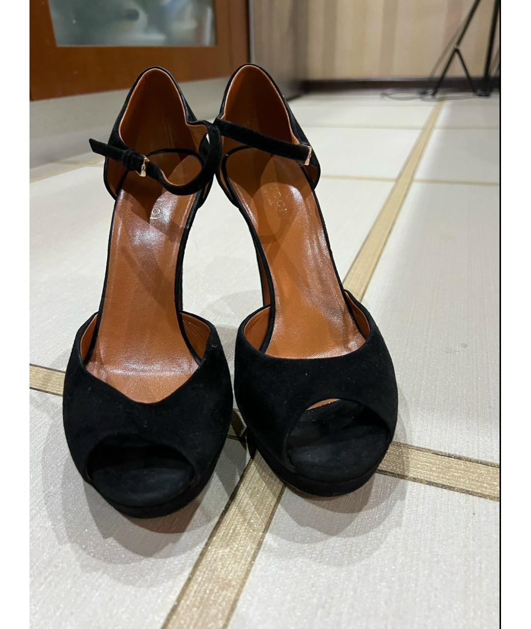 GUCCI Черные замшевые туфли, фото 3