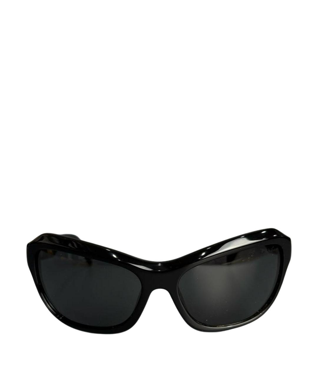 PRADA Черные пластиковые солнцезащитные очки, фото 1