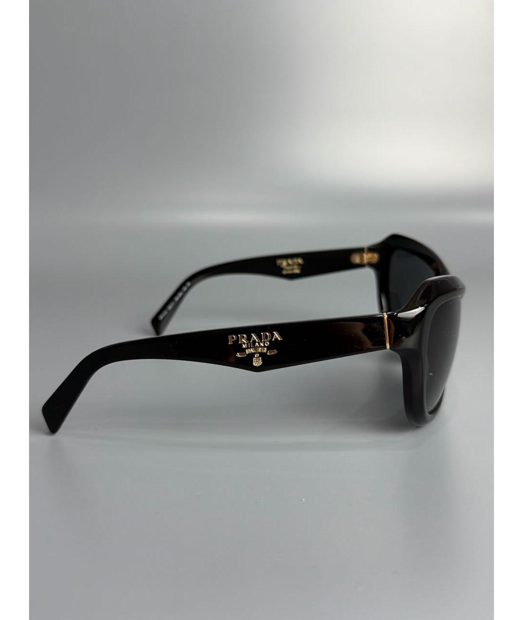 PRADA Черные пластиковые солнцезащитные очки, фото 3