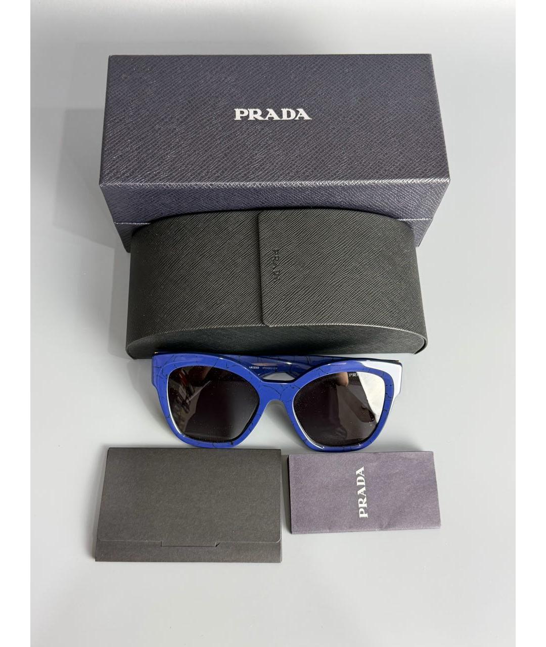 PRADA Синие пластиковые солнцезащитные очки, фото 6