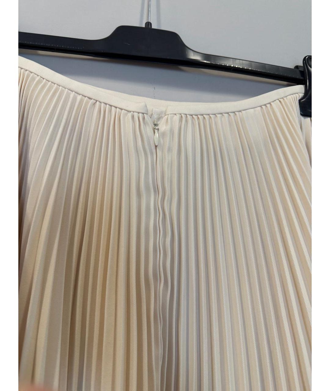 JIL SANDER Бежевая полиэстеровая юбка миди, фото 4