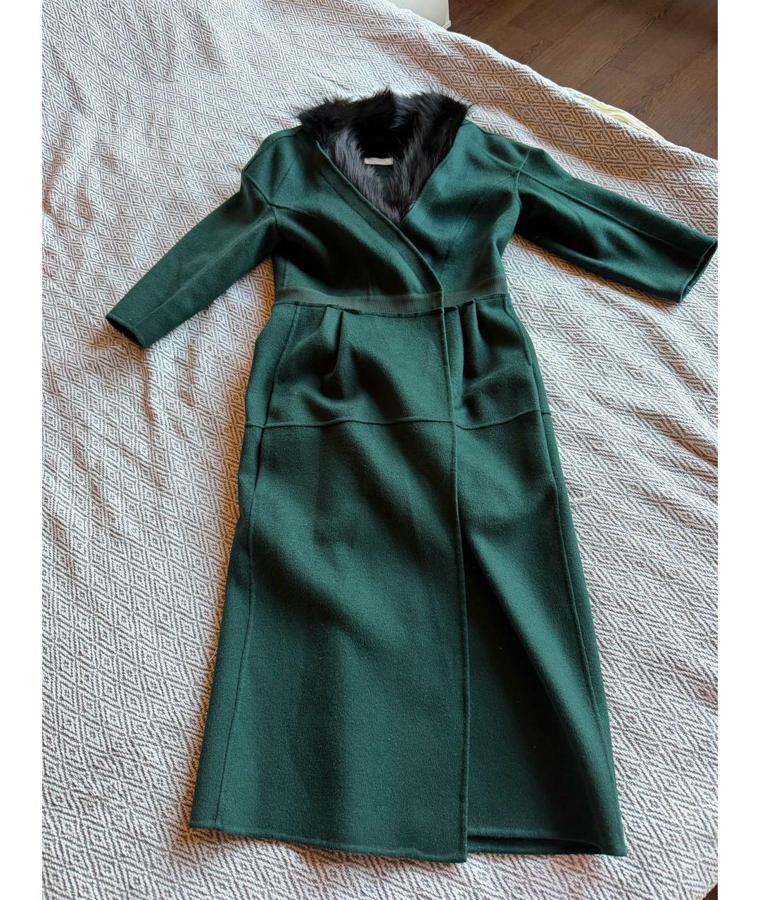 NINA RICCI Зеленое шерстяное пальто, фото 6