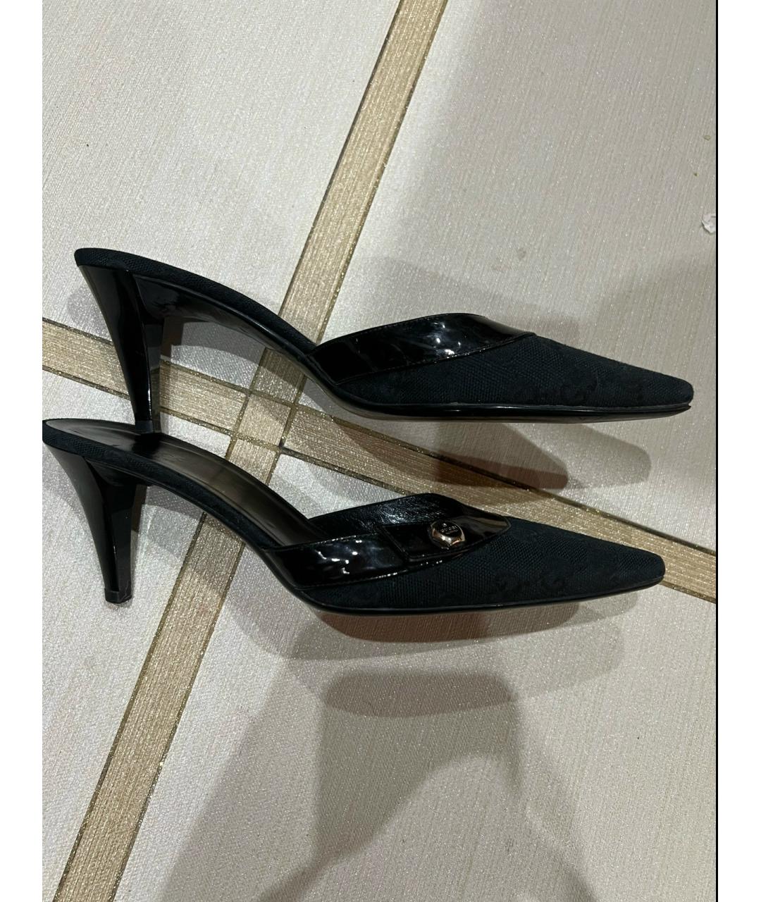GUCCI Черные текстильные мюли, фото 7