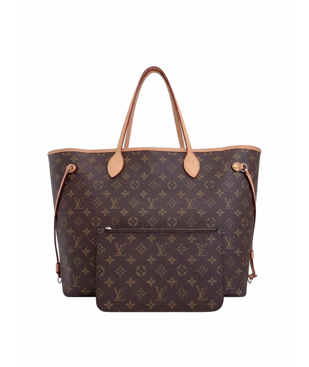 LOUIS VUITTON Коричневая кожаная сумка тоут, фото 1