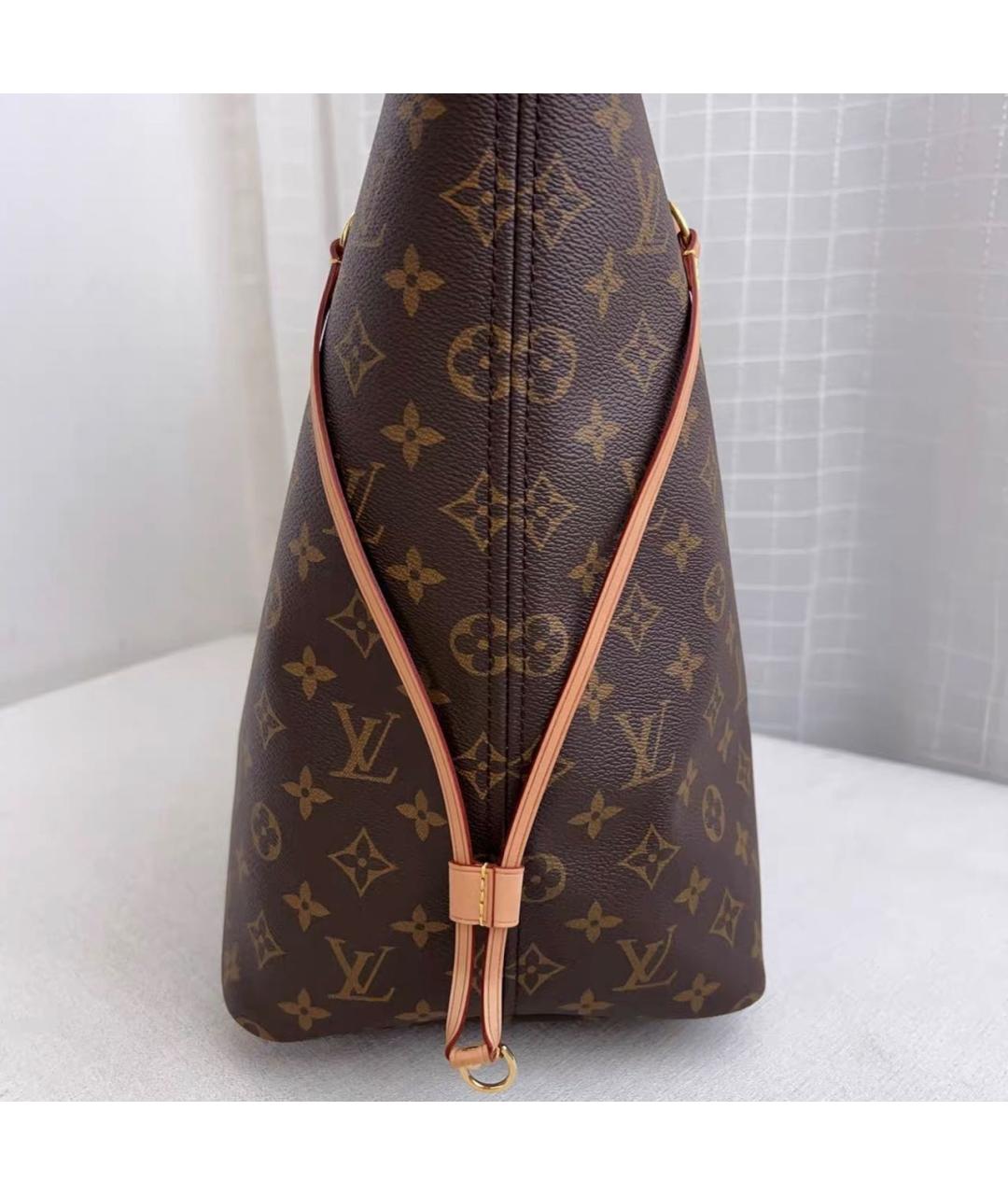 LOUIS VUITTON Коричневая кожаная сумка тоут, фото 4