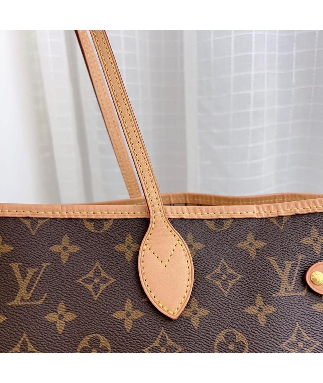 LOUIS VUITTON Коричневая кожаная сумка тоут, фото 6