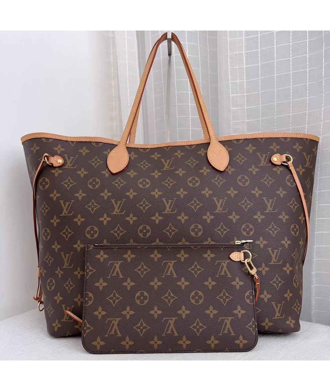LOUIS VUITTON Коричневая кожаная сумка тоут, фото 2