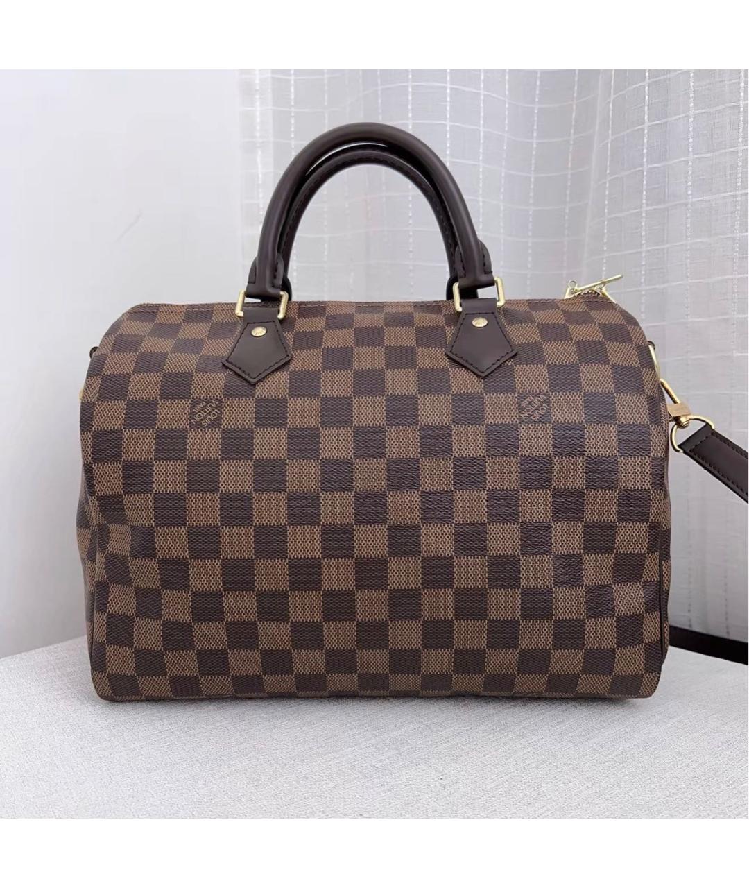 LOUIS VUITTON Коричневая кожаная сумка через плечо, фото 2