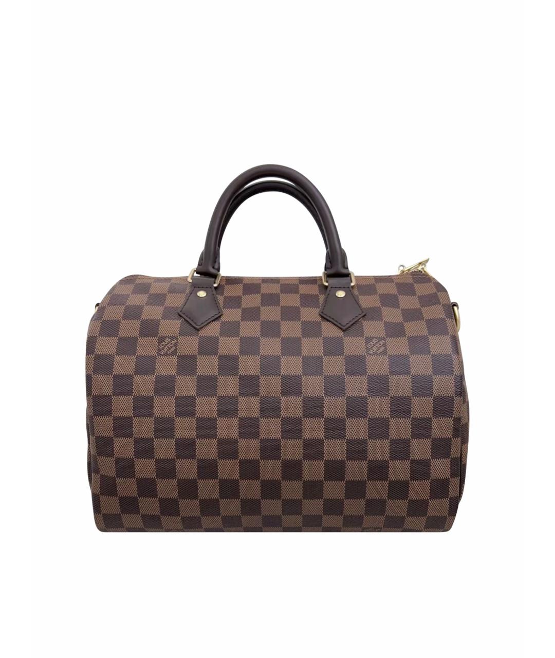 LOUIS VUITTON Коричневая кожаная сумка через плечо, фото 9