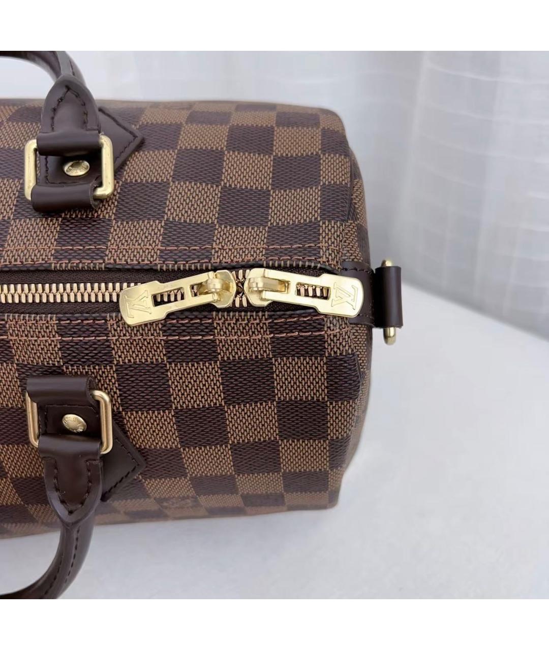 LOUIS VUITTON Коричневая кожаная сумка через плечо, фото 7