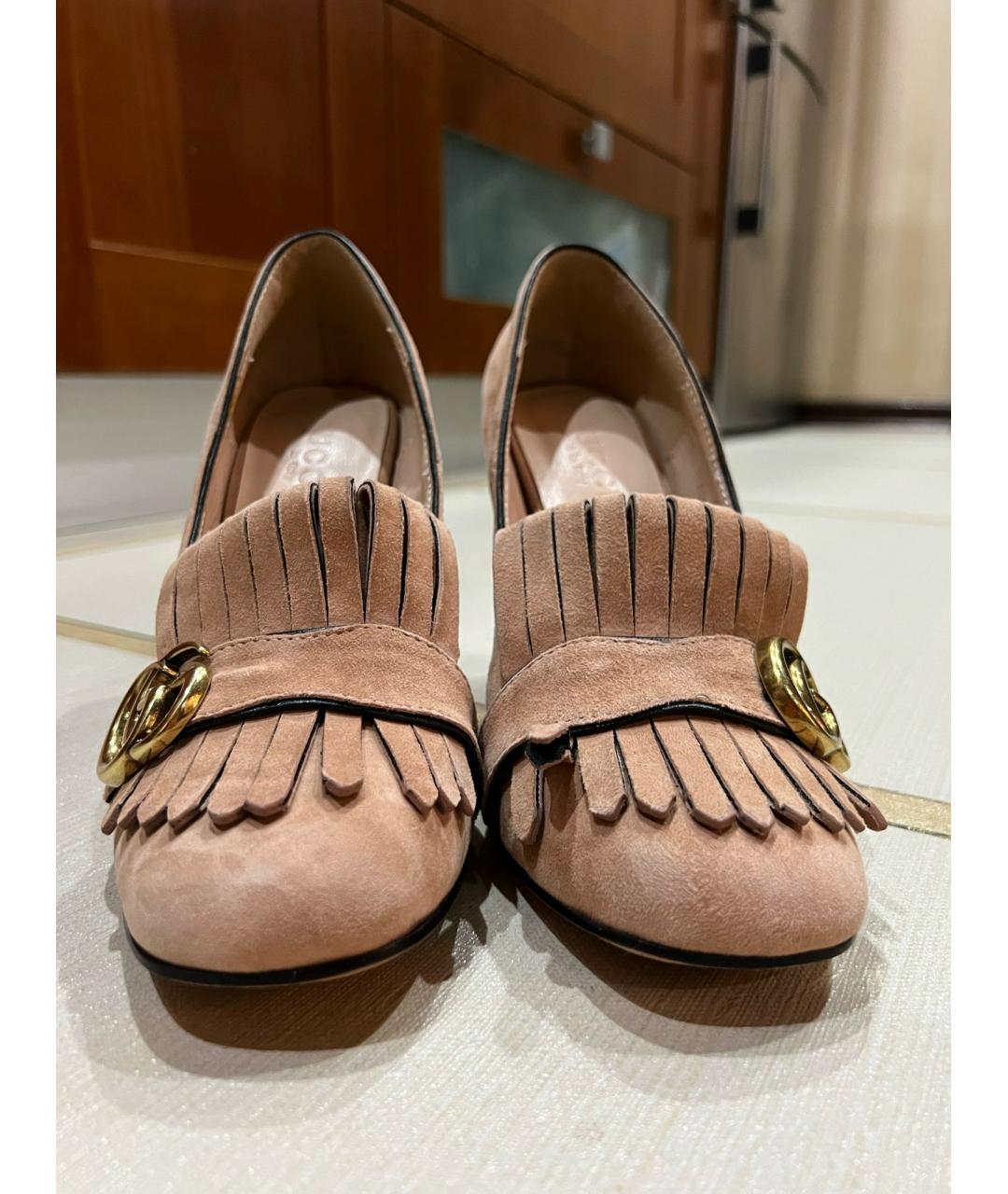 GUCCI Бежевые замшевые туфли, фото 2
