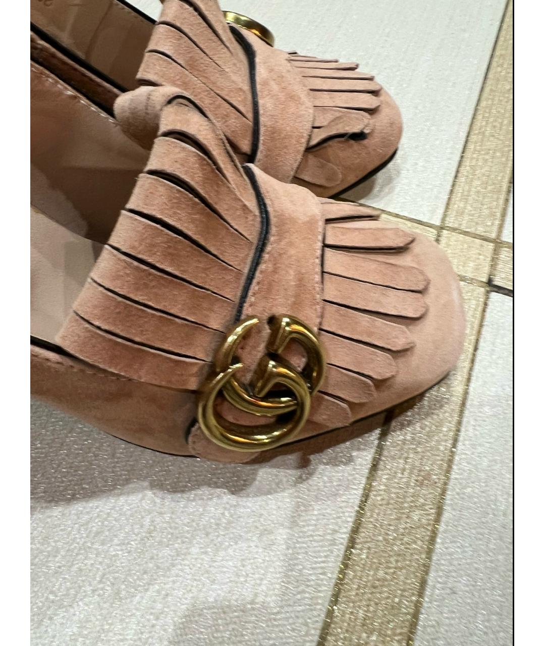 GUCCI Бежевые замшевые туфли, фото 3