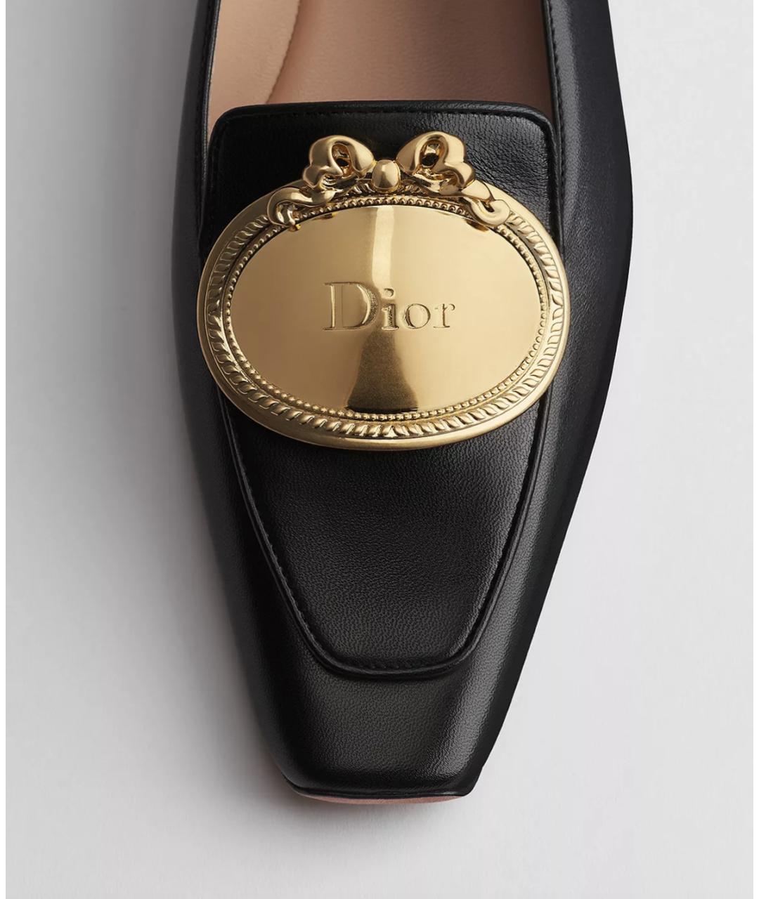 CHRISTIAN DIOR Черные кожаные мокасины, фото 3