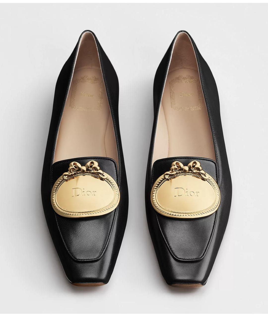CHRISTIAN DIOR Черные кожаные мокасины, фото 5