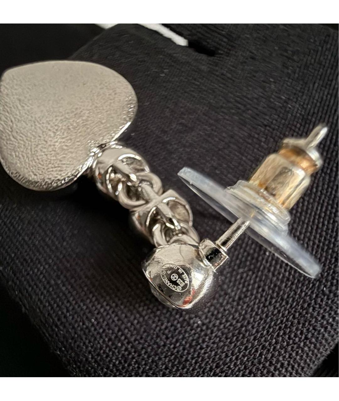 CHANEL Серебряные металлические серьги, фото 3