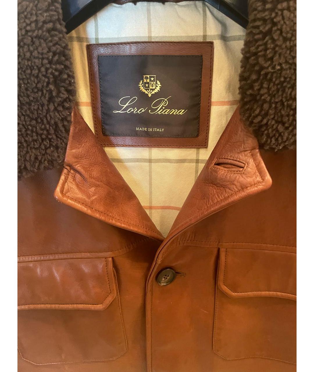 LORO PIANA Коричневая кожаная куртка, фото 5