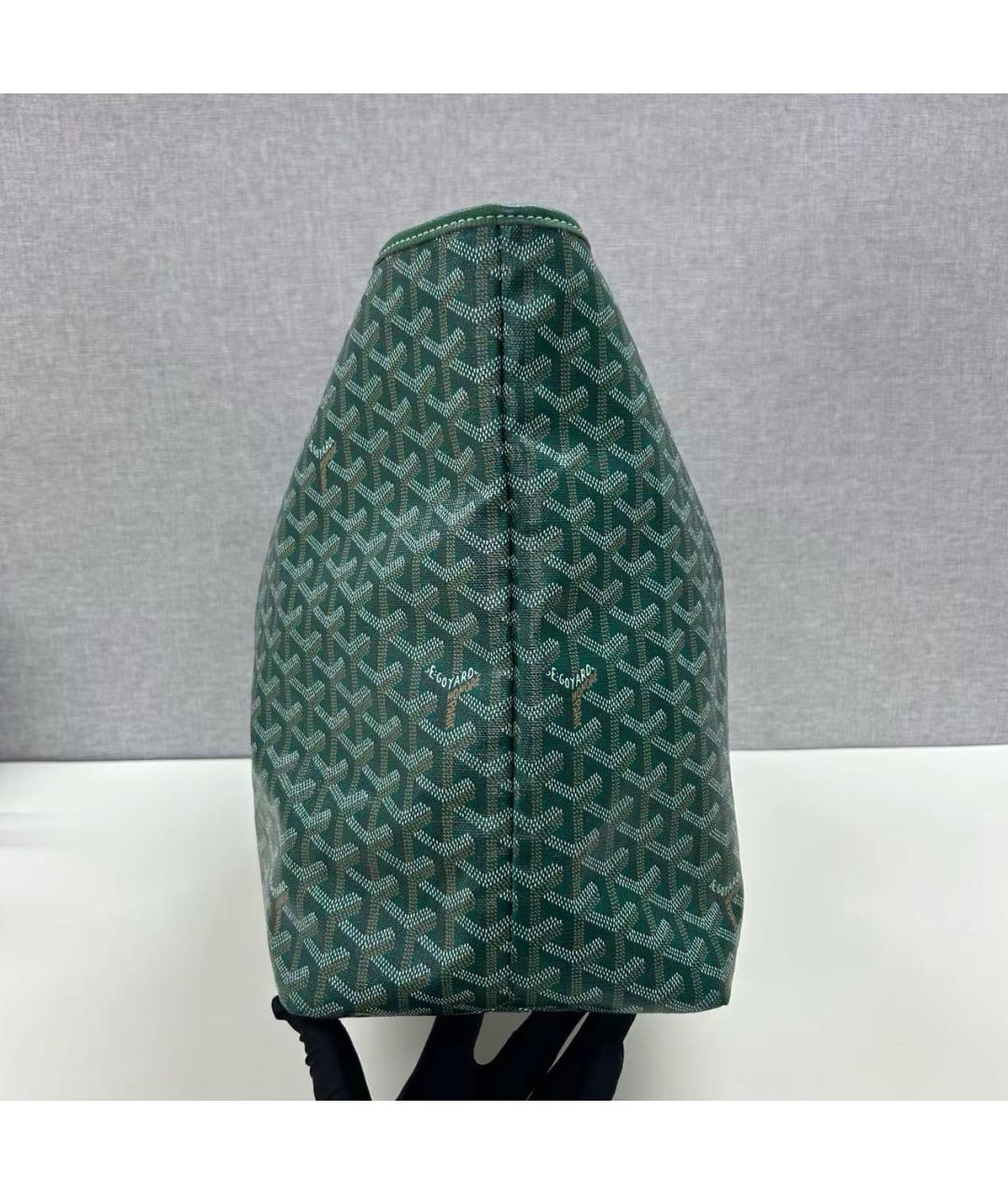 GOYARD Зеленая кожаная сумка тоут, фото 3