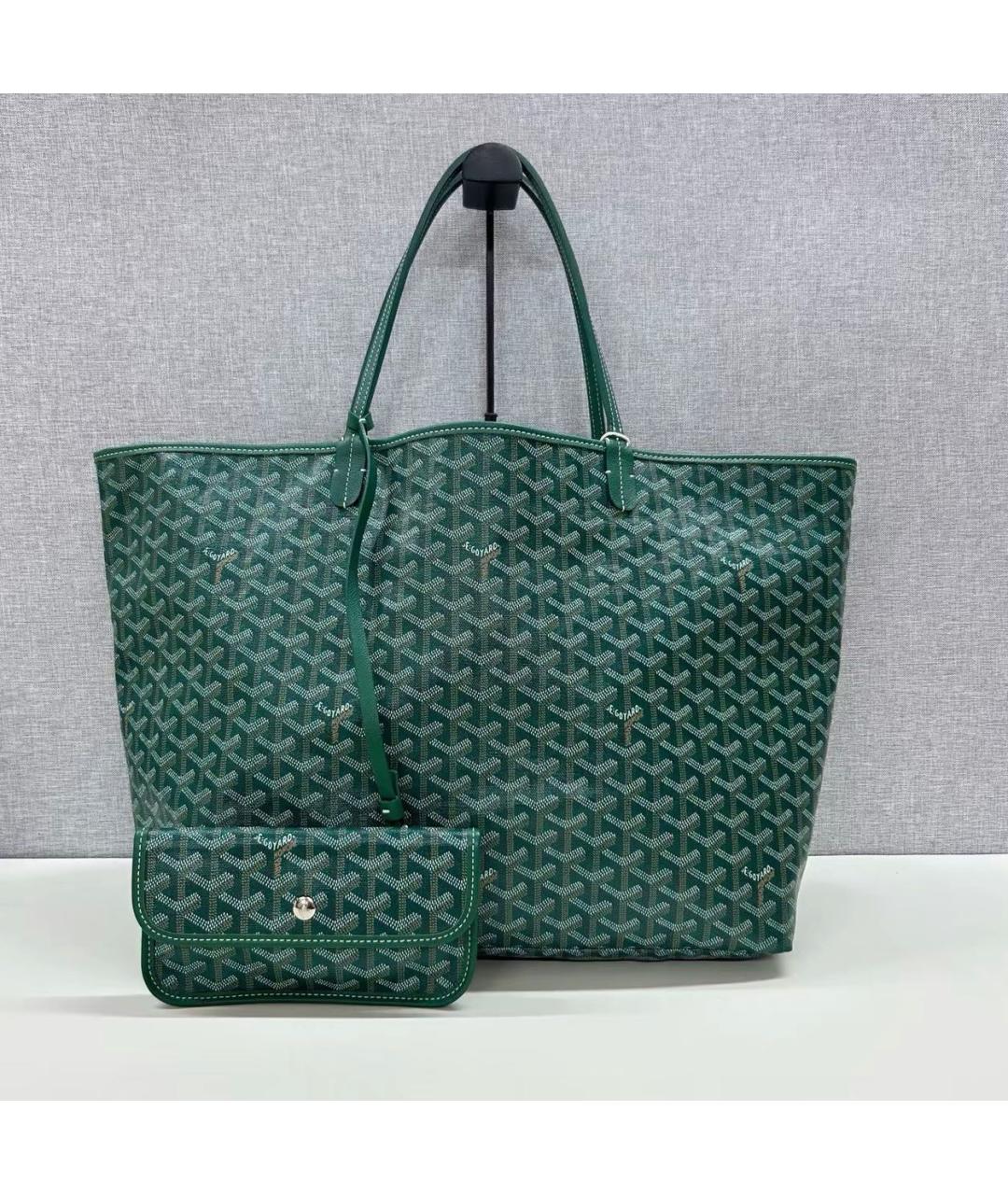 GOYARD Зеленая кожаная сумка тоут, фото 8