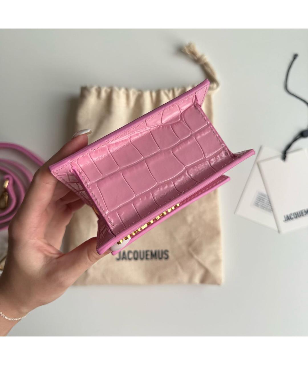 JACQUEMUS Розовая сумка через плечо из искусственной кожи, фото 3