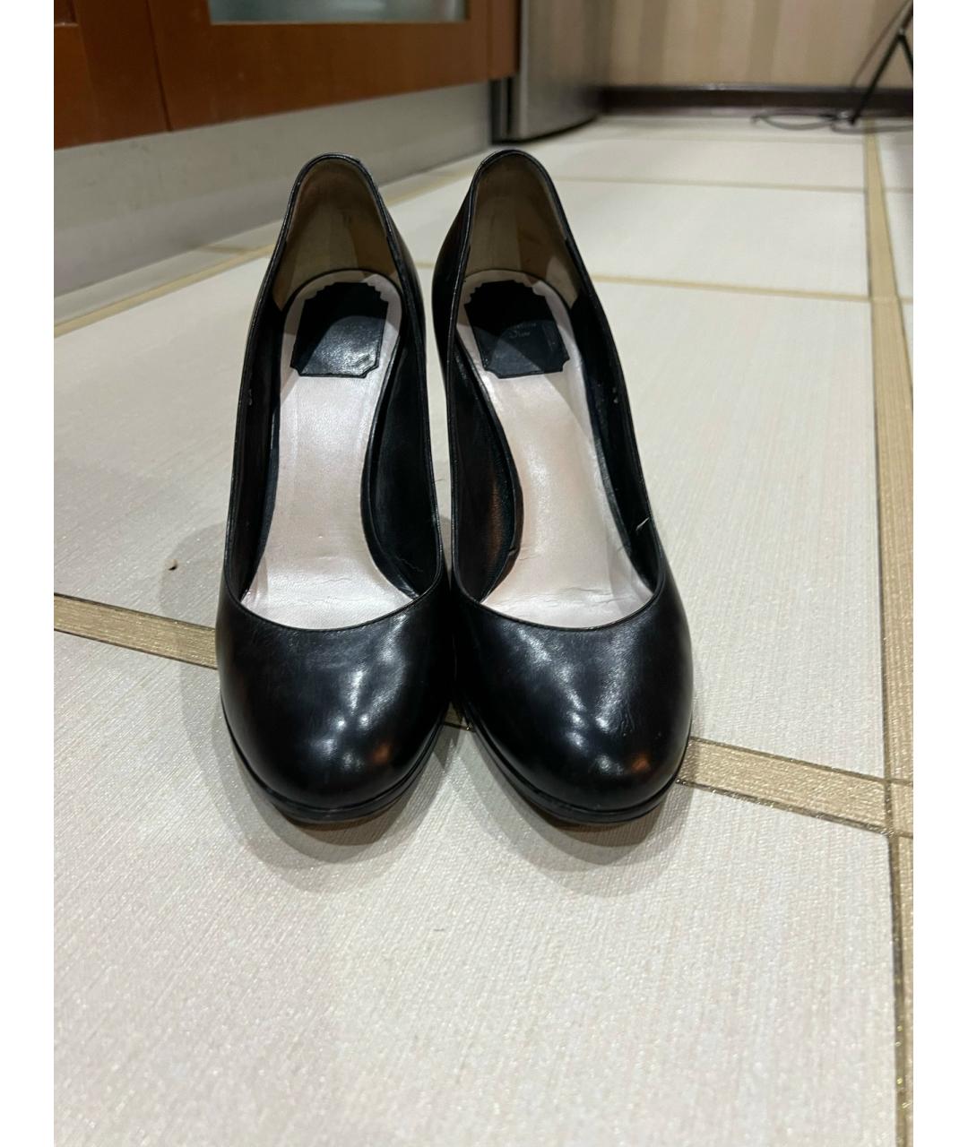 CHRISTIAN DIOR Черные кожаные туфли, фото 2