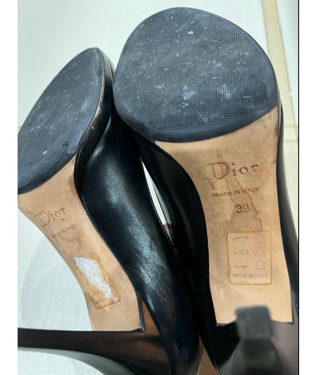 CHRISTIAN DIOR Черные кожаные туфли, фото 5