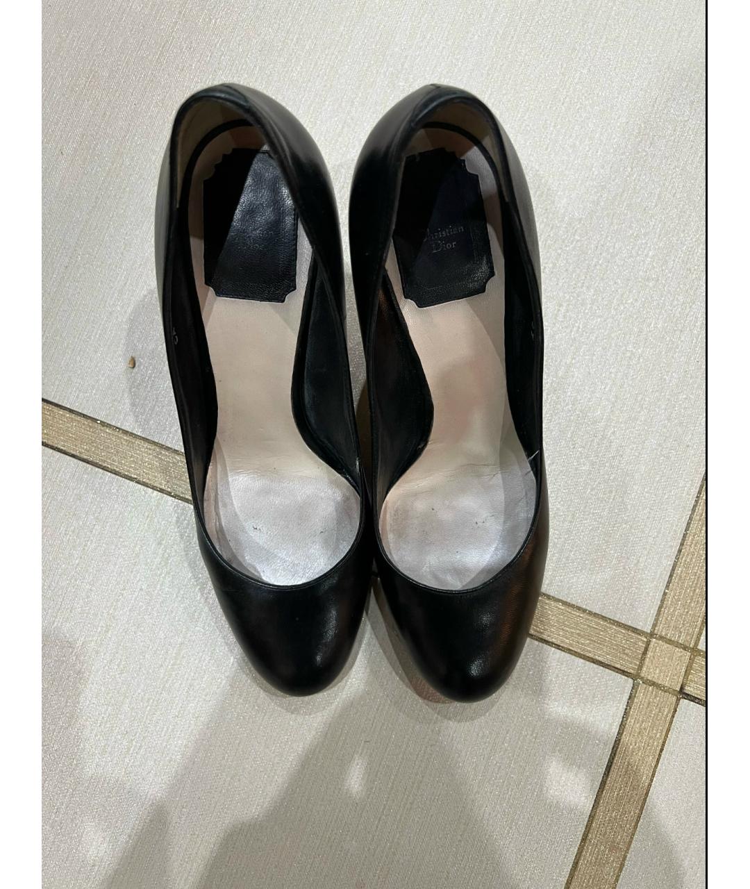 CHRISTIAN DIOR Черные кожаные туфли, фото 3