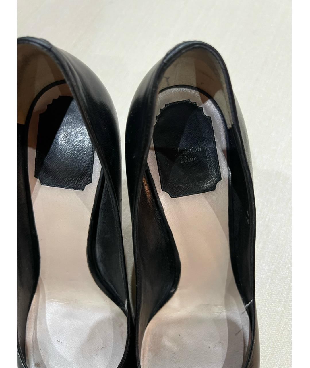 CHRISTIAN DIOR Черные кожаные туфли, фото 6
