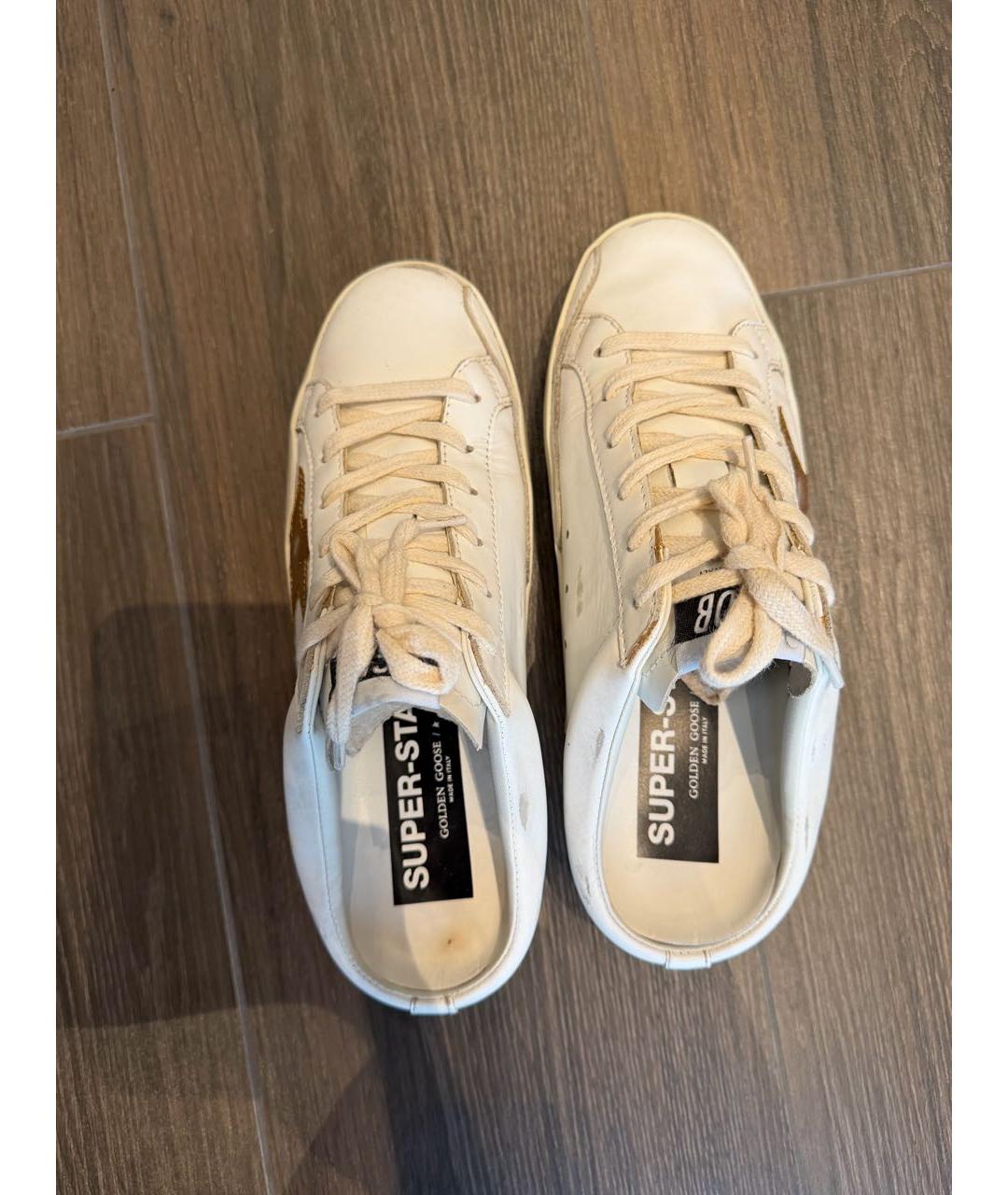 GOLDEN GOOSE Белые кожаные кеды, фото 2