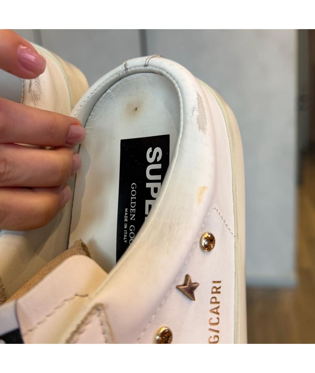 GOLDEN GOOSE Белые кожаные кеды, фото 5
