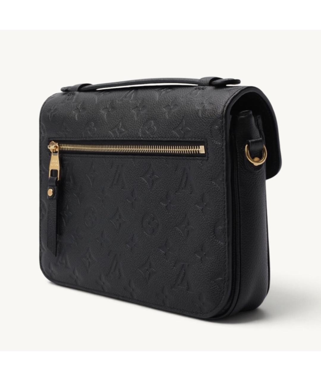LOUIS VUITTON Черная кожаная сумка через плечо, фото 3