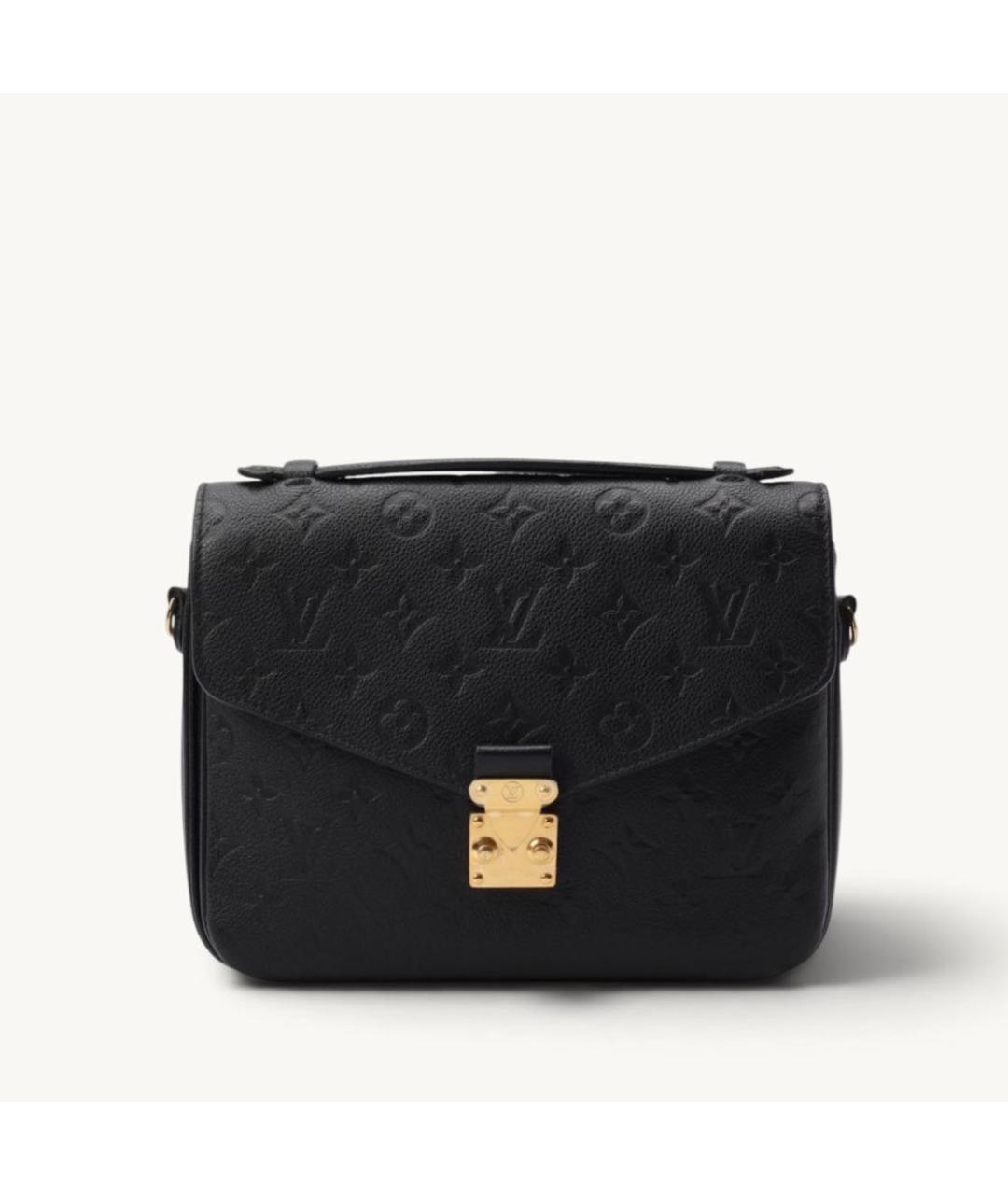 LOUIS VUITTON Черная кожаная сумка через плечо, фото 5